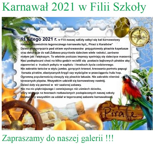 Karnawał 2021 w Filii Szkoły